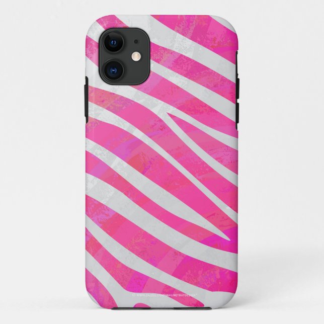 Coques Case-Mate iPhone Zebra Hot Pink et White Print (Dos)