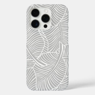 Coque iPhone 16 Pro Zebra Palm Hawaïen Tropical Gris Argent