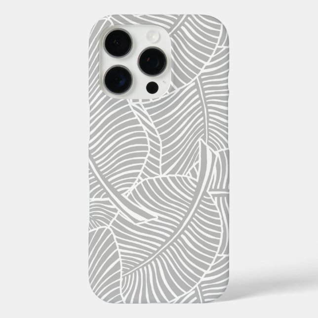 Coques Case-Mate iPhone Zebra Palm Hawaïen Tropical Gris Argent (Verso)