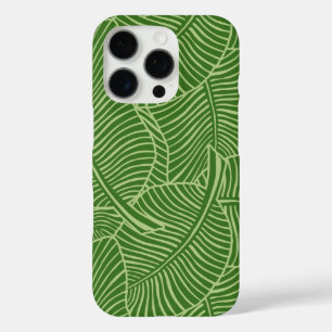 Coque iPhone 16 Pro Zebra Palm Hawaiian Tropical Palm Green