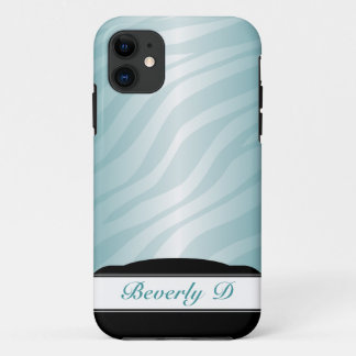 Coque iPhone 11 Zebra Print Turquoise Fusion personnalisée iPhone