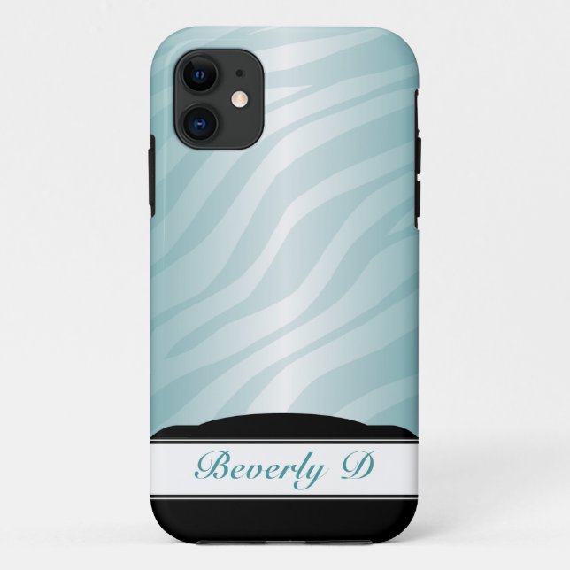 Coques Case-Mate iPhone Zebra Print Turquoise Fusion personnalisée iPhone  (Dos)