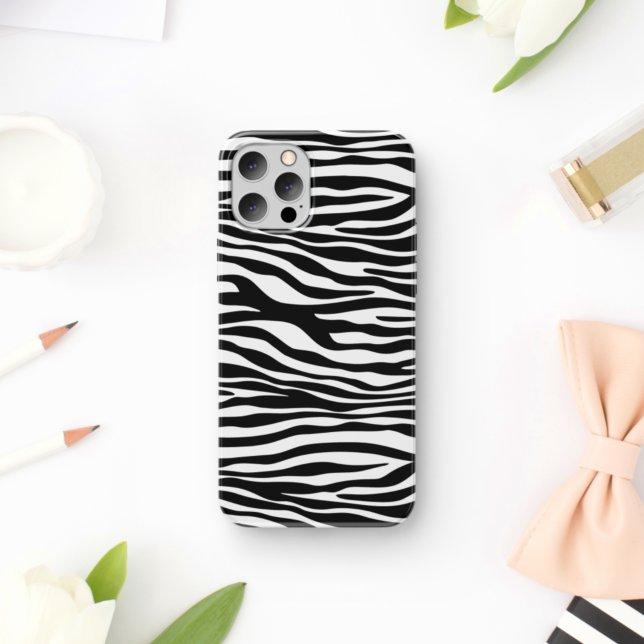 Coques Case-Mate iPhone Zebra Print, Zebra Stripes, Noir Et Blanc (Créateur téléchargé)