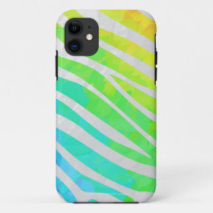 Coques Pour iPhone Zebra Rainbow et White Print