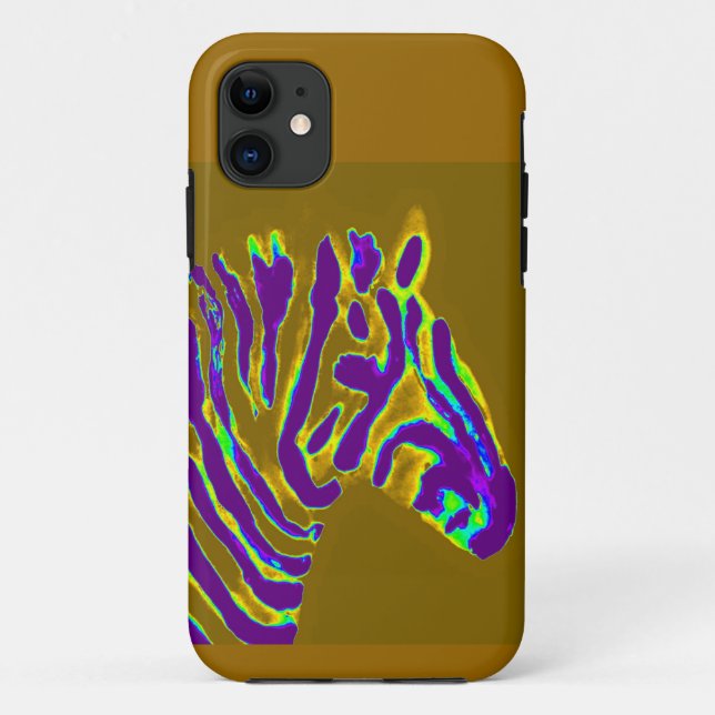 Coques Case-Mate iPhone Zebra Wildlife Art Purple Stried (Dos)
