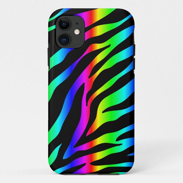Coques Case-Mate iPhone zèbre arc-en-ciel (Dos)