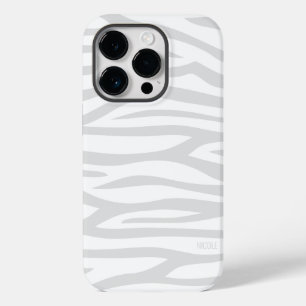 Coque Case-Mate iPhone Zèbre blanc gris moderne Impression personnalisée