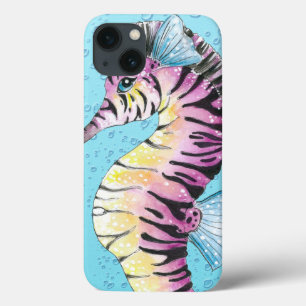 Etui iPhone 13 Zèbre bleu d'hippocampe