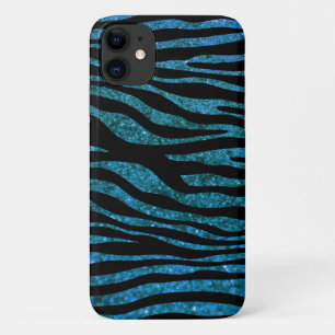 Coque Case-Mate Pour iPhone Zèbre Bleu, Zèbre Parties scintillant, Impression