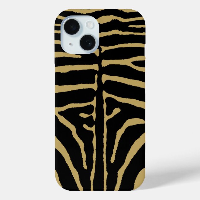 Coques Case-Mate iPhone Zèbre en noir et or (Verso)