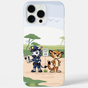 Coque iPhone 16 Pro Max zèbre et guépard de police mignons