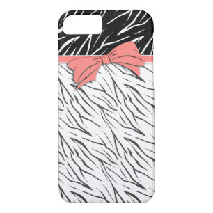 Case-Mate iPhone Case Zèbre peau noir blanc tigre rayures de cuir rose