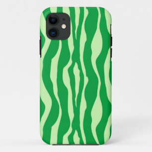 Coque iPhone 11 Zèbre rayures - Tons de Lime Vert