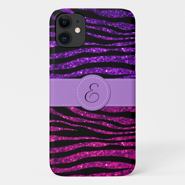 Coques Case-Mate iPhone Zèbre rose, Zèbre vert, Zèbre Parties scintillant, (Dos)