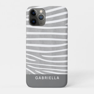 Case-Mate iPhone Case Zèbre texturé vintage Imprimer Nom gris Motif