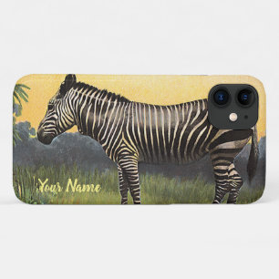Case-Mate iPhone Case Zèbre vintage dans la savane africaine, animal sau