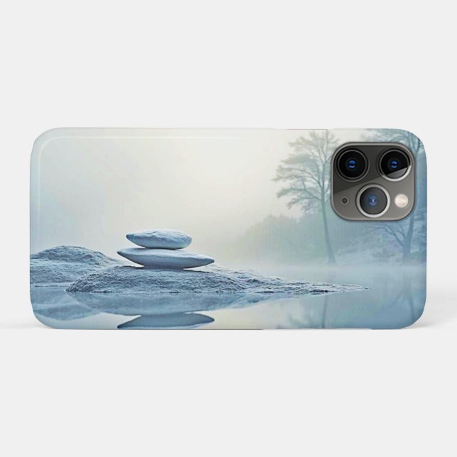 Coques Case-Mate iPhone Zen d'hiver : Bilan du lac Foggy (Dos (Horizontal))