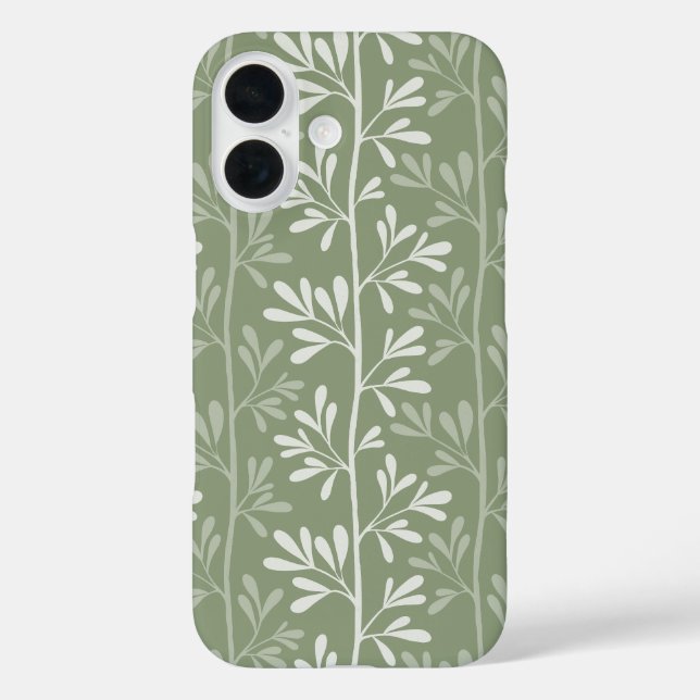 Coques Case-Mate iPhone Zen Garden Stems Minimal Botanical Sage Green (Verso)