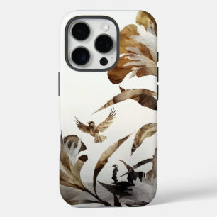 Coque iPhone 16 Pro Zen Montagnes Brumeuses Oiseaux Minimaliste Nature