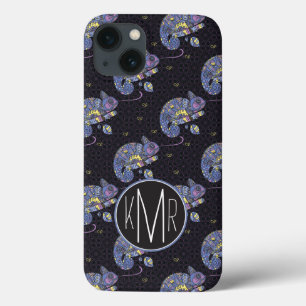 iPhone 13 Case Zentangle Lizard   Monogramme