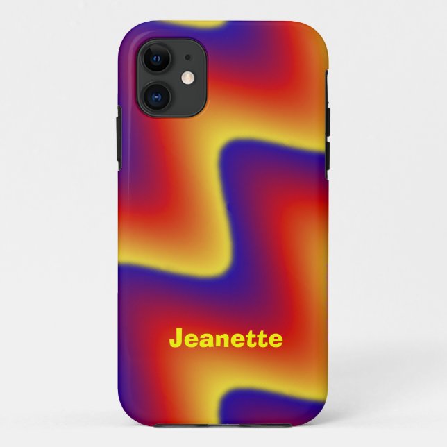 Coques Case-Mate iPhone Zigzag Blue & Orange, nom  (Dos)