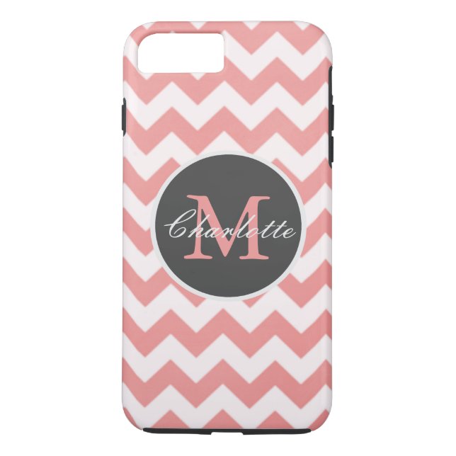 Coques Case-Mate iPhone ZigZag Chevron Chic Monogrammed Motif rose (Dos)