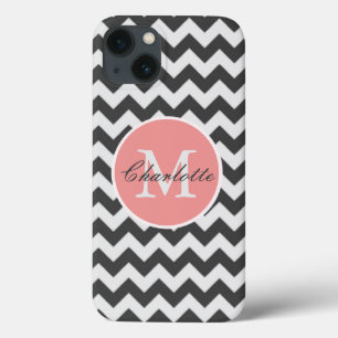 Etui iPhone Case-Mate ZigZag Chevron Chic Monogrammed Motif rose gris
