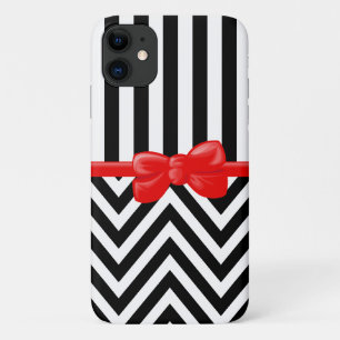 Coque Case-Mate Pour iPhone Zigzag, chevron, stripes, Black and White