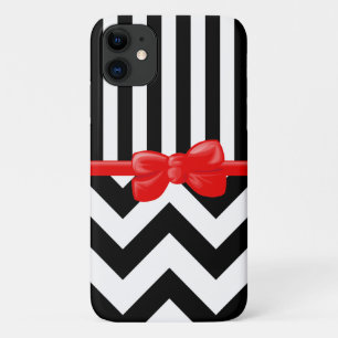 Coques Pour iPhone Zigzag, chevron, stripes, Black and White