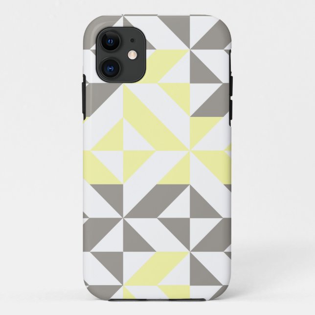 Coques Case-Mate iPhone ZigZag géométrique jaune et argent (Dos)