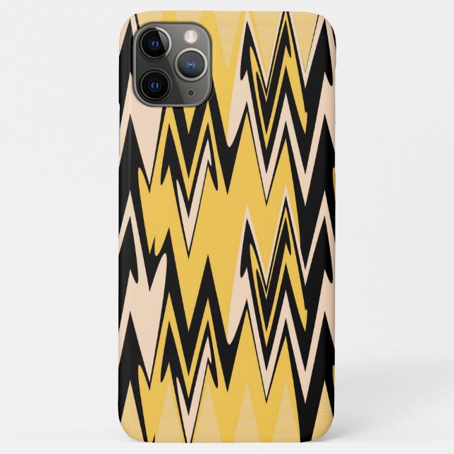 Coques Case-Mate iPhone Zigzag jaune et noir Abstrait Chevron (Dos)