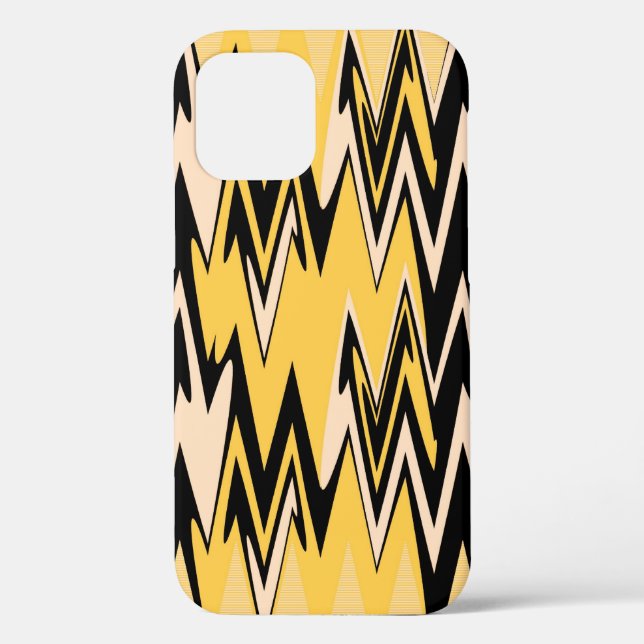 Coques Case-Mate iPhone Zigzag jaune et noir Abstrait Chevron (Verso)
