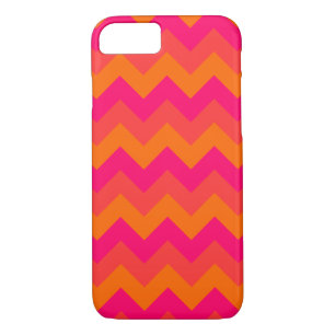 Coque iPhone 7 Zigzag orange et rose