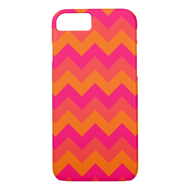 Coques Case-Mate iPhone Zigzag orange et rose (Dos)