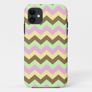 Coques Pour iPhone Zigzag patroon (roze, groen, geel en bruin)
