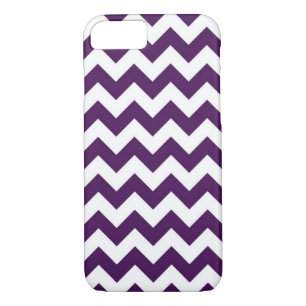 Coque iPhone 7 Zigzag pourpre et blanc horizontal