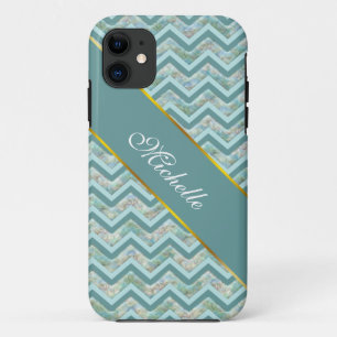 Coque Case-Mate iPhone Zigzag turquoise nacré