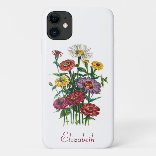 Coques Case-Mate iPhone Zinnias personnalisées (Dos)