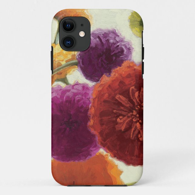 Coques Case-Mate iPhone Zinnias purs de palette (Dos)