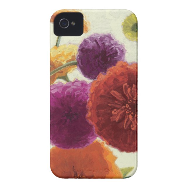 Coques Case-Mate iPhone Zinnias purs de palette (Dos)