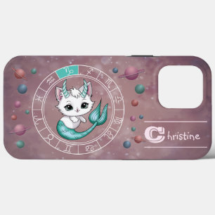 Case-Mate iPhone Case Zodiac Capricorn Cute Chat Roue Planète Astrologie