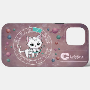 Case-Mate iPhone Case Zodiac Sagittarius Cute Cat Wheel Planète Astrolog