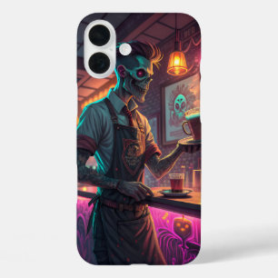 Coque Pour iPhone 16 Plus Zombie Café Cas téléphone Halloween urbain effra