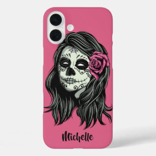 Coque Pour iPhone 16 Plus Zombie Femme personnalisation nom et couleur des c