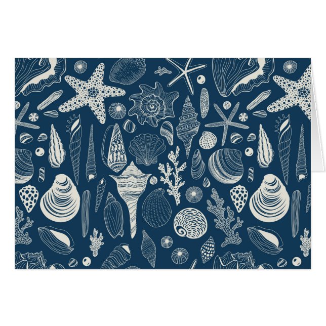 Coques de mer sur bleu foncé (Devant horizontal)