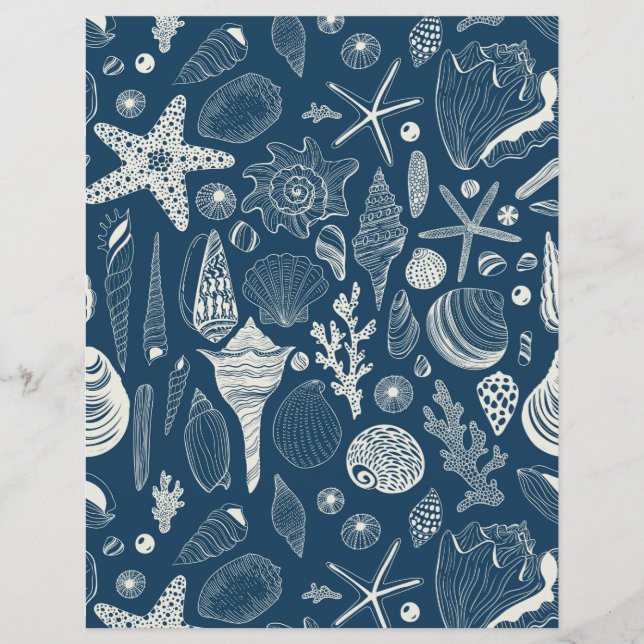 Coques de mer sur bleu foncé (Devant)