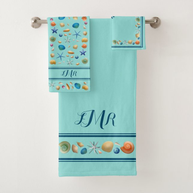 Coques et bandes Ensemble de serviettes de bain (En situation)