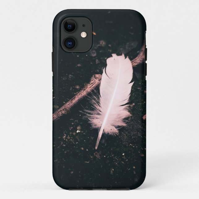Coques iphone abstraits en plumes roses (Dos)