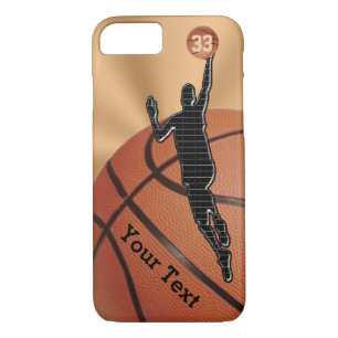 Coques iphone de basket-ball avec NOM, NUMBER
