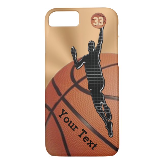 Coques iphone de basket-ball avec NOM, NUMBER (Dos)